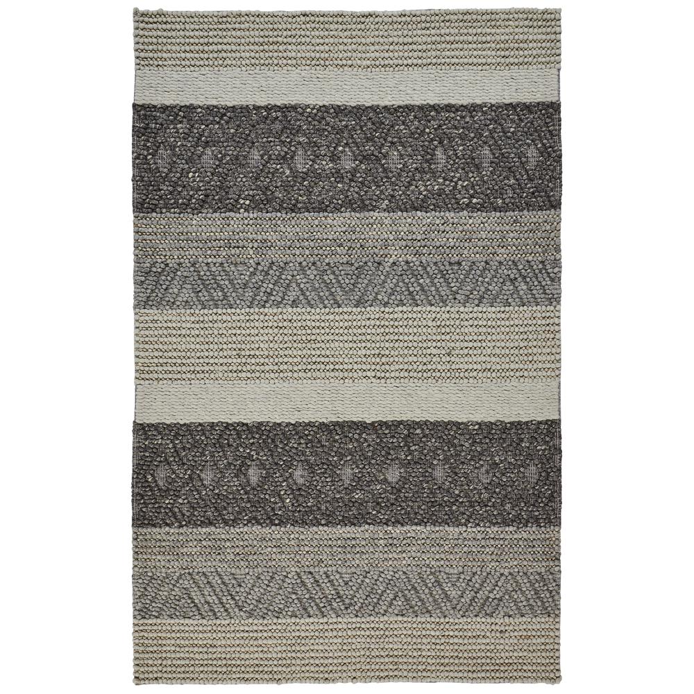 Berkeley Modern Eco-Friendly Bouclé Rug, Chracoal Gray/Tan, 5ft x 8ft Area Rug, 6790811FSNDMLTE10. Picture 2