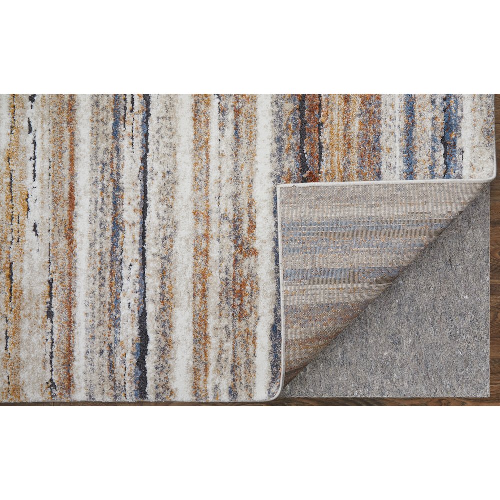 Gilmore Modern Stripes, Ivory/Orange/Gray, 8' x 10' Area Rug. Picture 5
