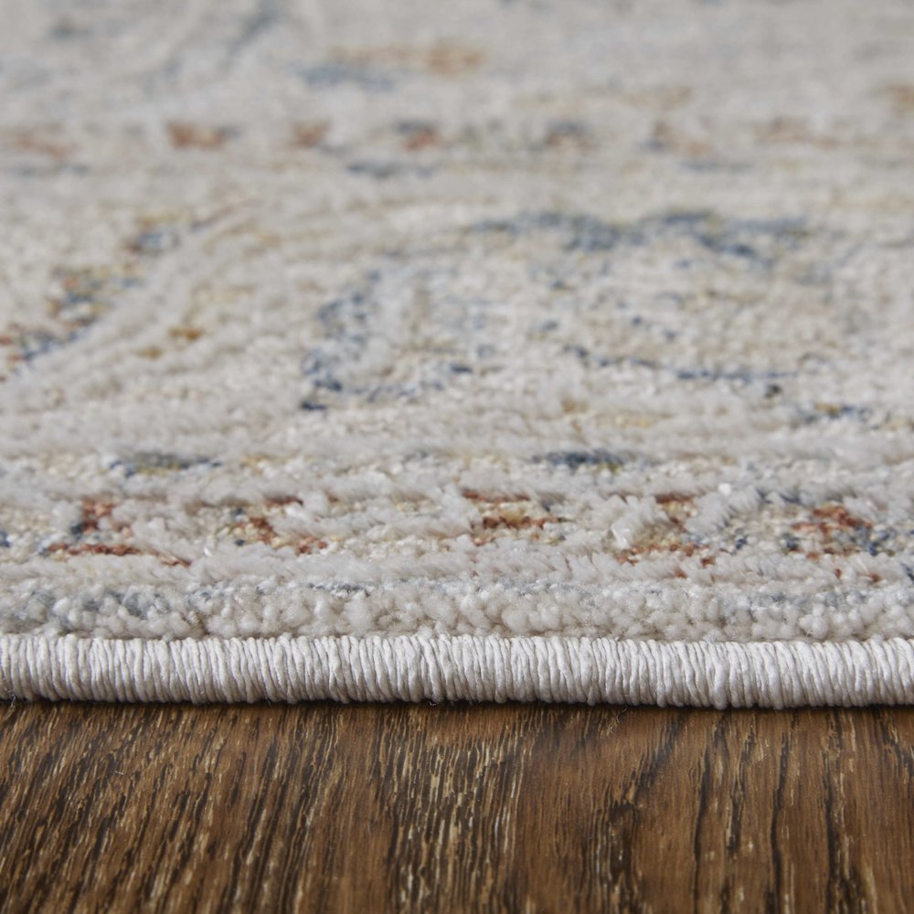 Pasha Transitional Ikat, Ivory/Blue/Taupe, 6'-7" x 9'-6" Area Rug. Picture 8