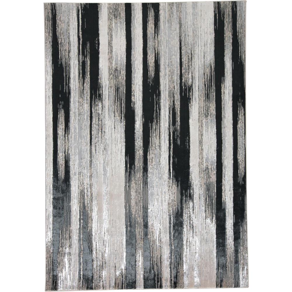 Micah Gradient Streak Metallic Rug, Black/Metallic Silver, 1ft-8in x 2ft-10in, 6943338FBLKSLVP18. Picture 2