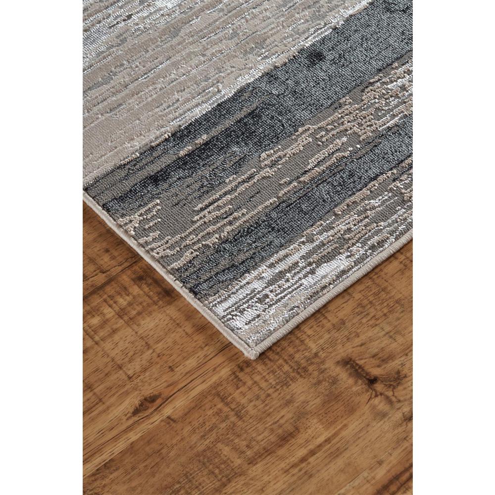 Micah Gradient Streak Metallic Rug, Black/Metallic Silver, 1ft-8in x 2ft-10in, 6943338FBLKSLVP18. Picture 3