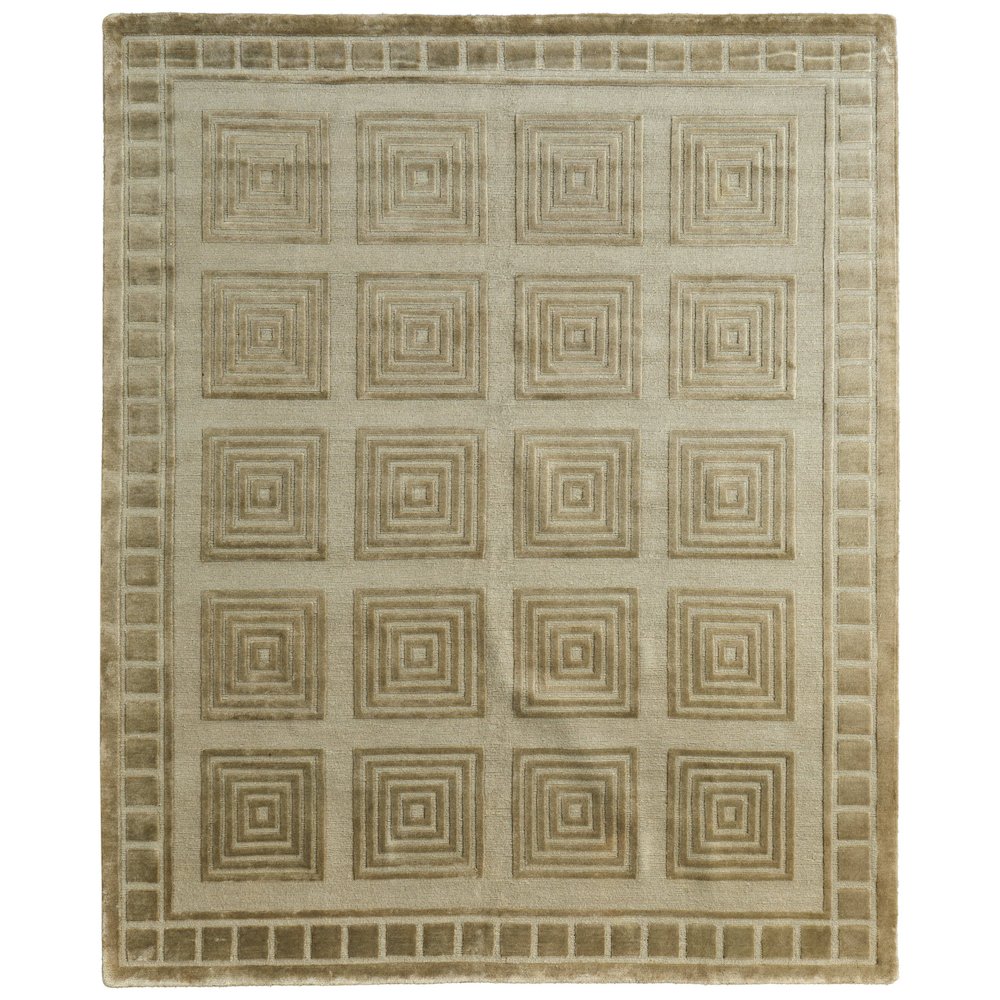 Channels Modern Geometric, Green, 7'-9" x 9'-9" Area Rug. Picture 1