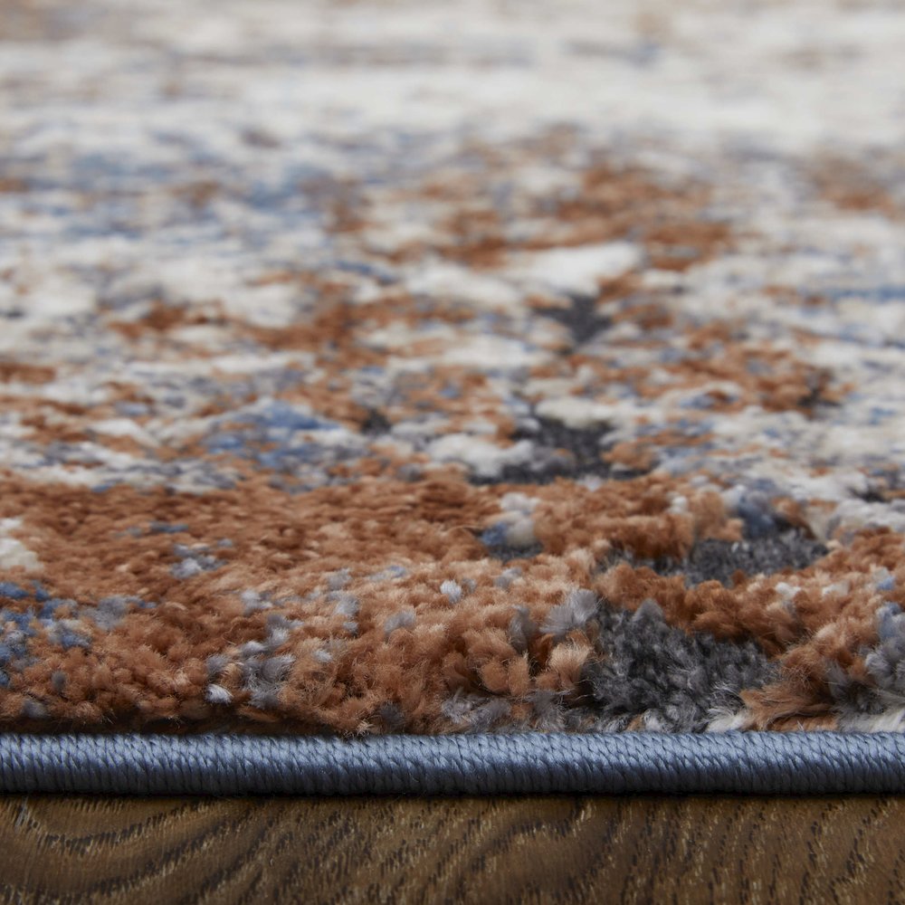 Gilmore Modern Distressed, Ivory/Blue/Taupe, 2'-6" x 8' Runner. Picture 8