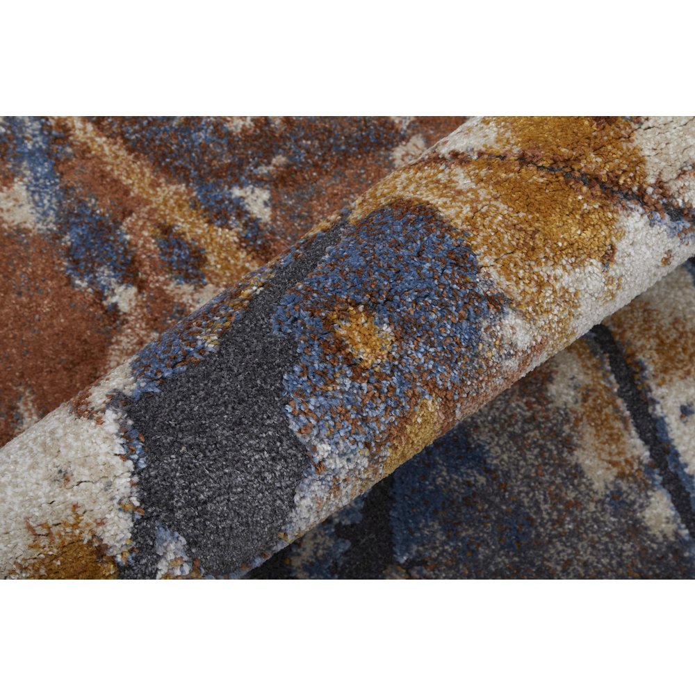 Gilmore Modern Watercolor, Blue/Orange/Gray, 2' x 3' Accent Rug. Picture 5