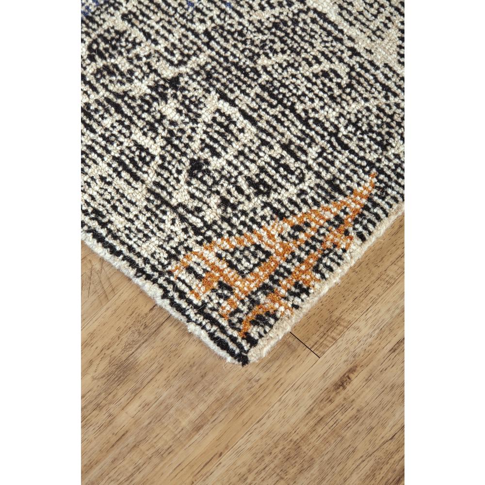Arazad Tufted Tribal Diamond Rug, Black/Orange/Teal5ft x 8ft Area Rug, 7238479FBLKTNGE10. Picture 3