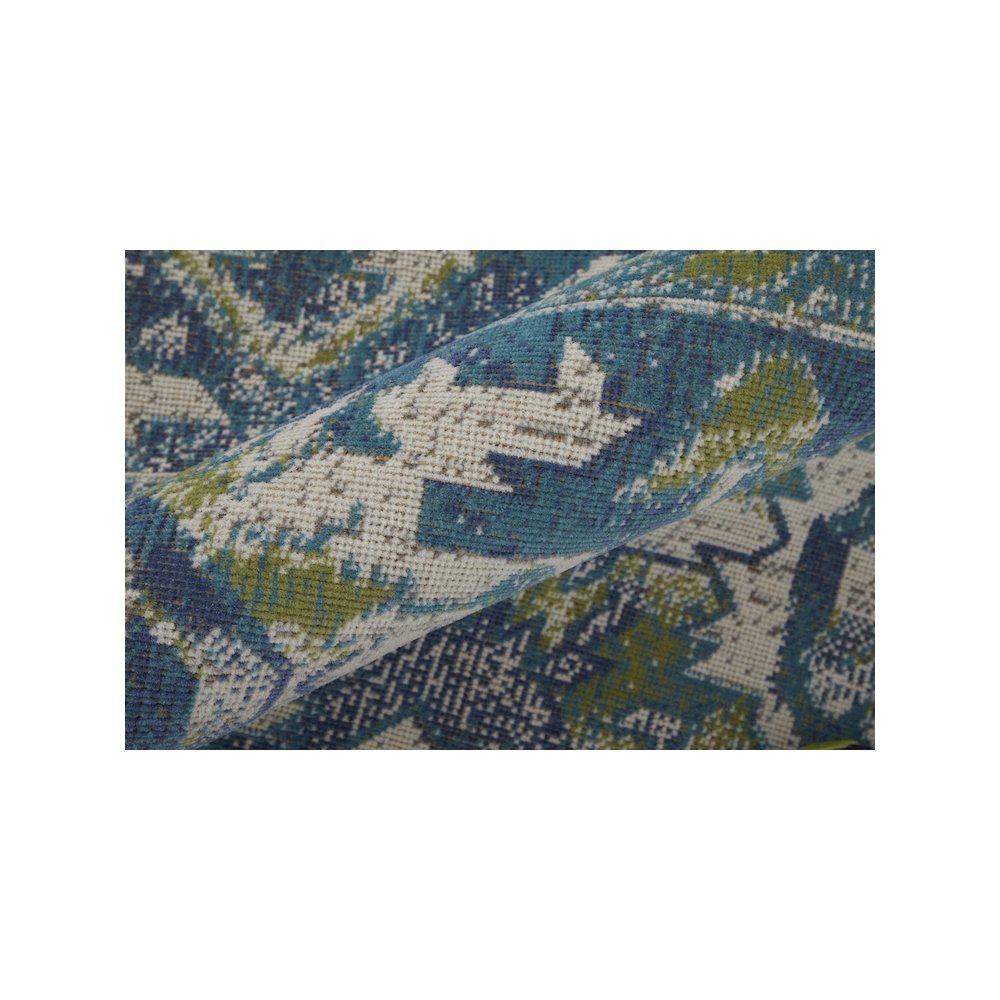 Foster intage Medallion Rug, Crystal Teal/Green/Tan, 10ft x 13ft - 2in Area Rug, FST3760FGRNBGEH13. Picture 5