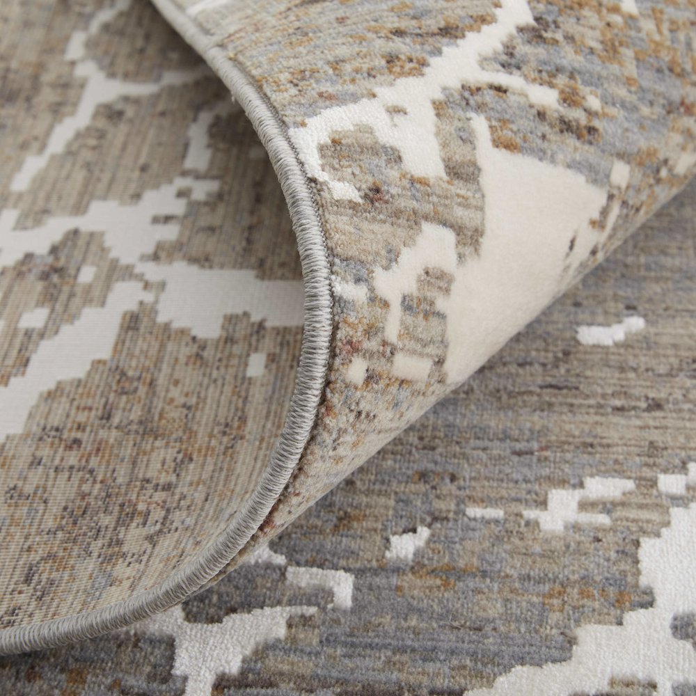 Pryor Modern Abstract, Taupe/Brown/White, 5' x 8' Area Rug. Picture 7