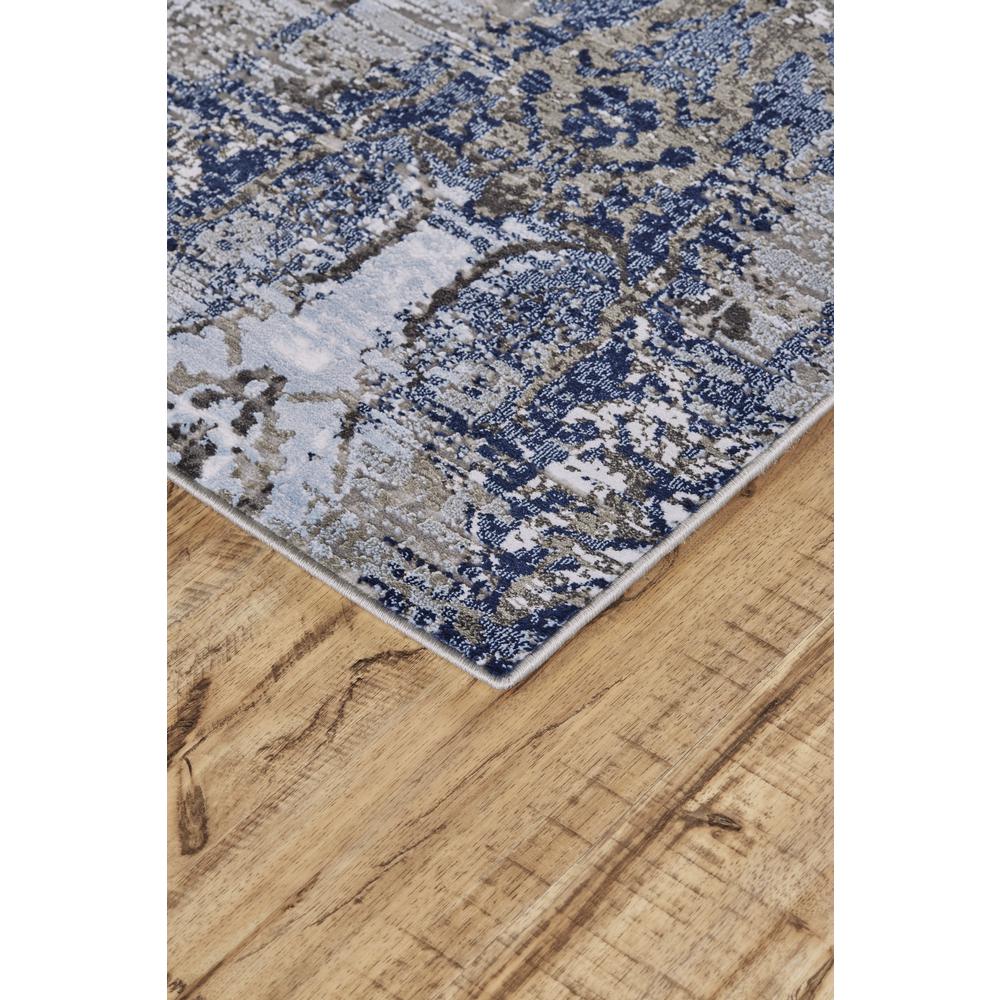 Gaspar Modern Abstract Deco Style, Ice Blue/Navy Blue, 2ft - 10in x 8ft, Runner, 7873834FLBLSLGI1C. Picture 3