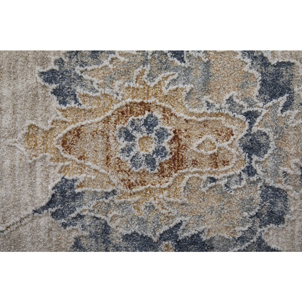 Pasha Transitional Floral & Botanical, Taupe/Ivory/Blue, 5' x 7'-6" Area Rug. Picture 6