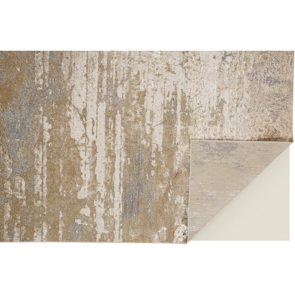 Aura Modern Abstract, Ivory/Gold/Gray, 3'-11" x 6' Accent Rug. Picture 3
