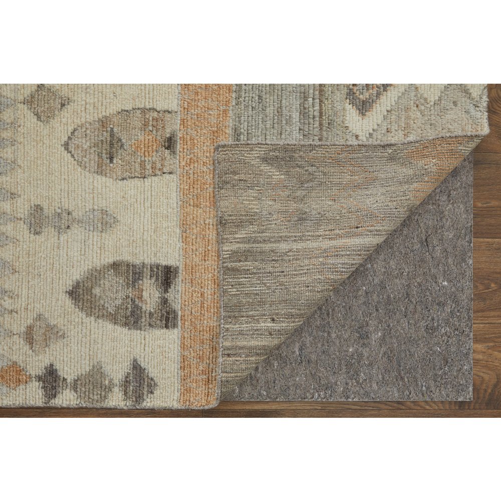 Kasbah Transitional Moroccan, Ivory/Gray/Orange, 5'-6" x 8'-6" Area Rug. Picture 4