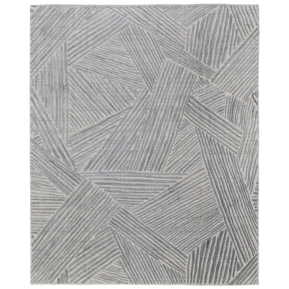 Elias Modern Abstract, Green/Ivory/Tan, 9' x 12' Area Rug. Picture 1