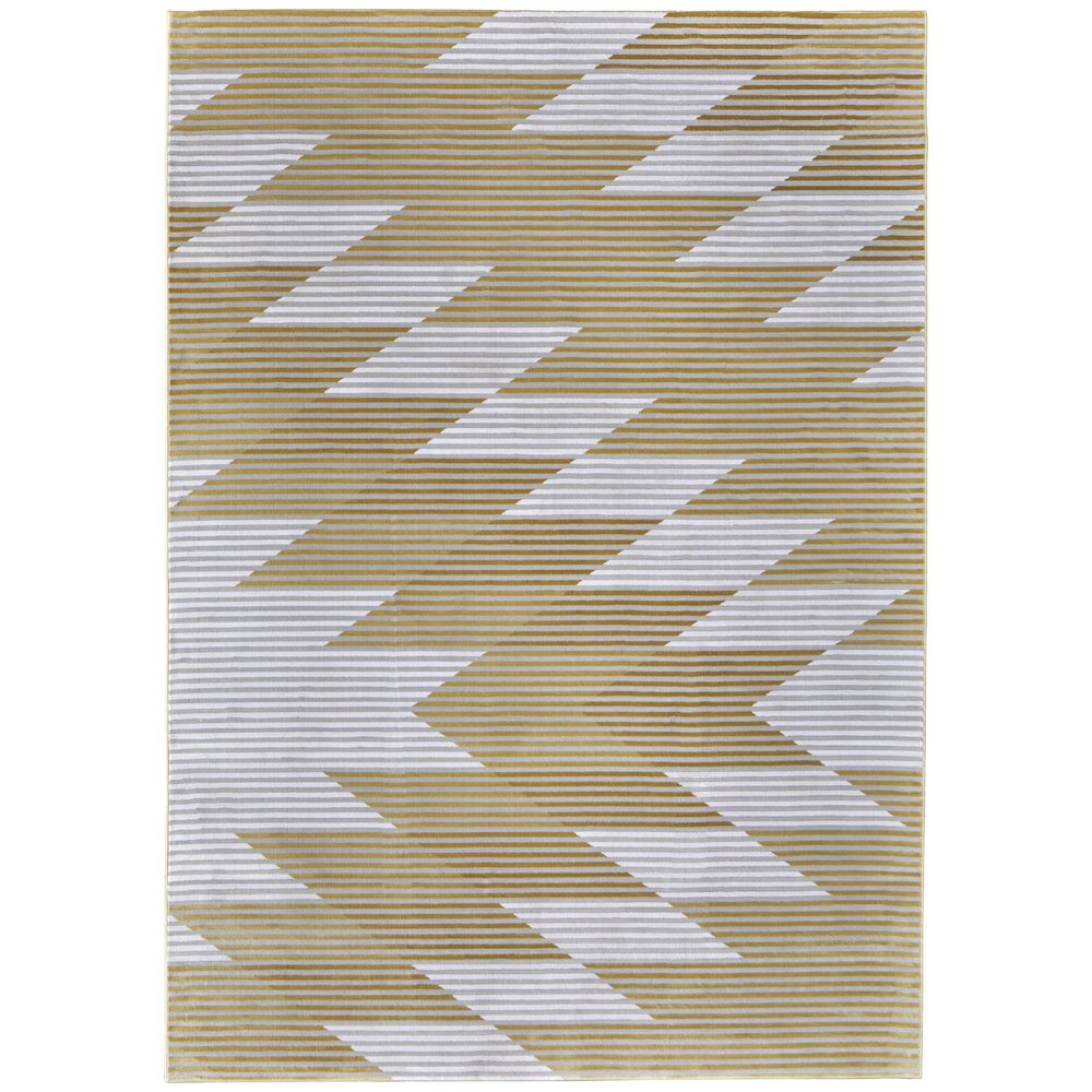 Marigold Modern Geometric, Gold/Gray/White, 10'-4" x 13'-6" Area Rug. Picture 1
