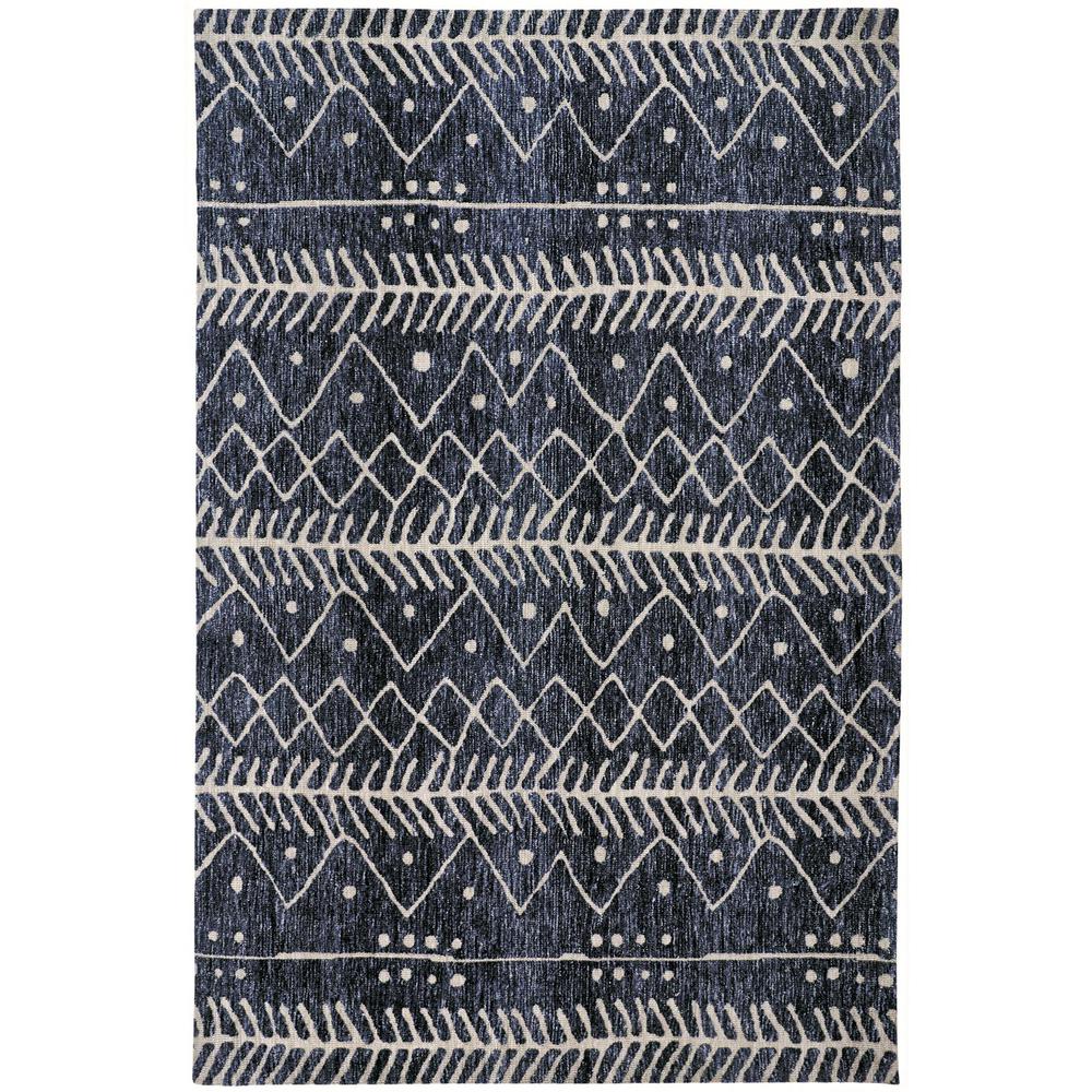 Colton Modern Mid-century Tribal Rug, Denim Blue, 5ft x 8ft Area Rug, 8748318FDNM000E10. Picture 2