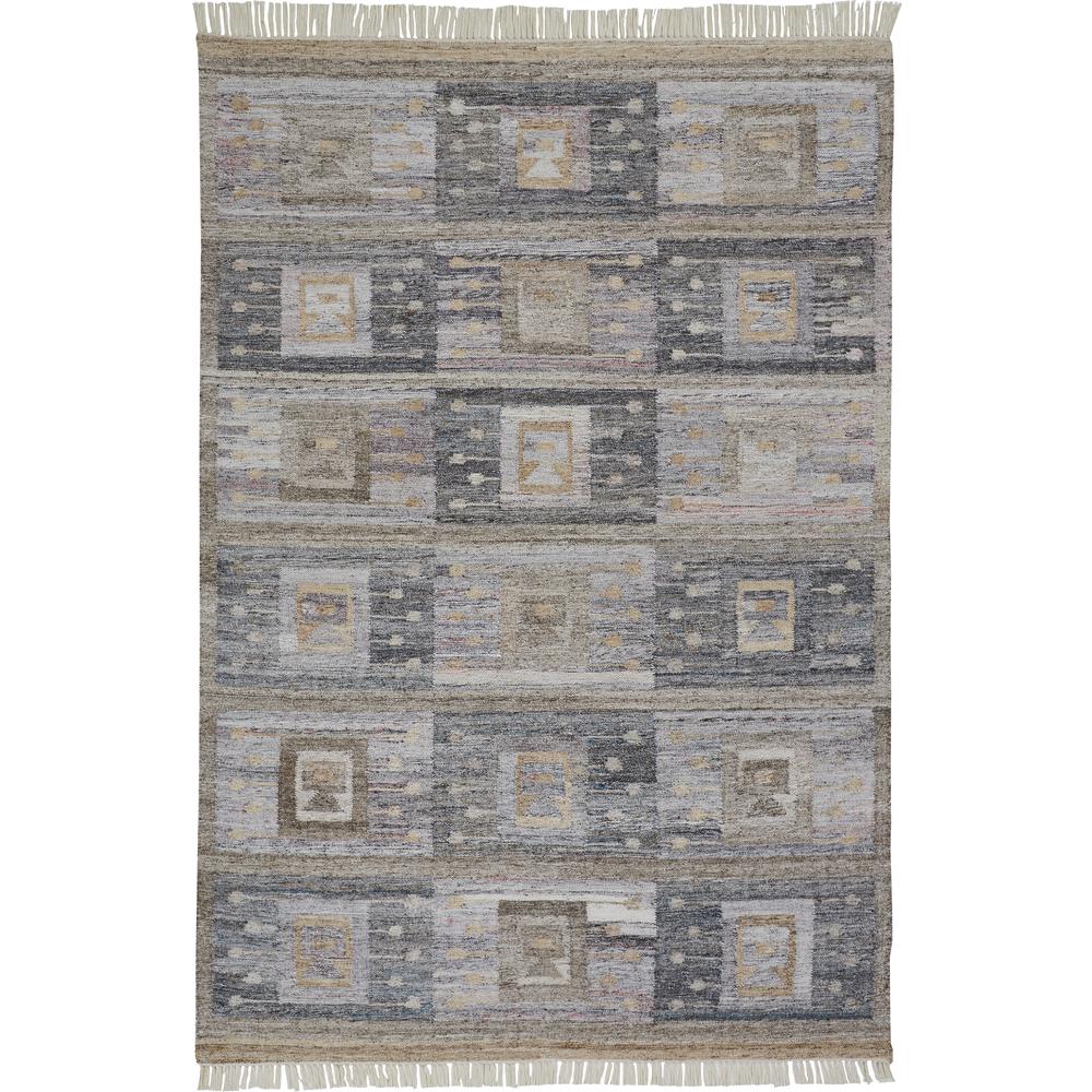 Beckett Eco-Friendly Moroccan Geometric Rug, Gray/Tan/Brown, 5ft x 8ft Area Rug, 8900816FCHLMLTE10. Picture 2