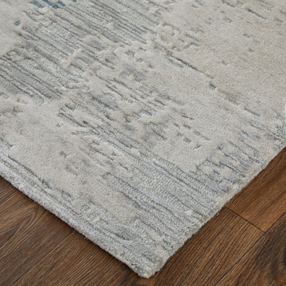 Zarah Modern Abstract, Gray/Taupe/Blue, 2' x 3' Accent Rug. Picture 3