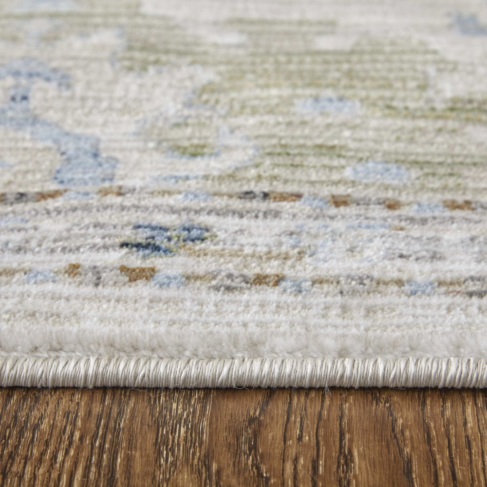 Melrose Traditional Floral & Botanical, Tan/Blue/Red, 5' x 7'-6" Area Rug. Picture 8