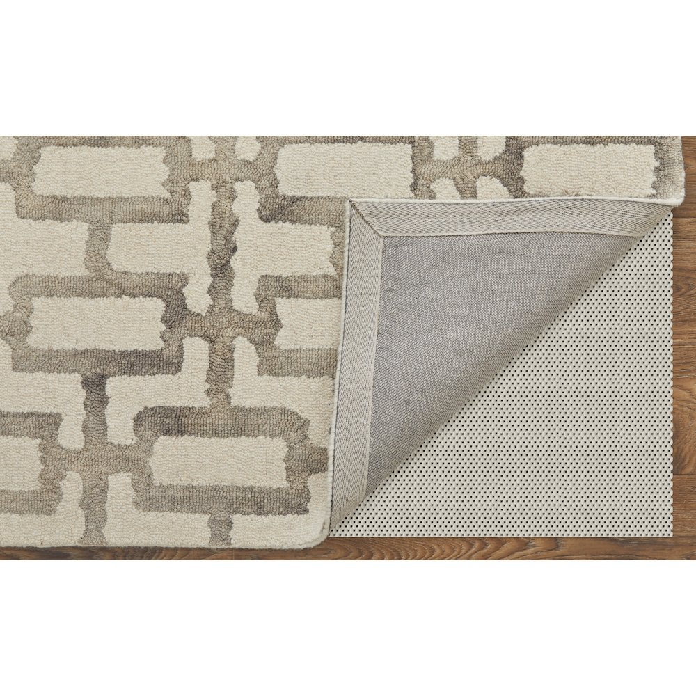 Lorrain Modern Geometric, Ivory/Taupe, 10' x 10' Round Rug. Picture 4