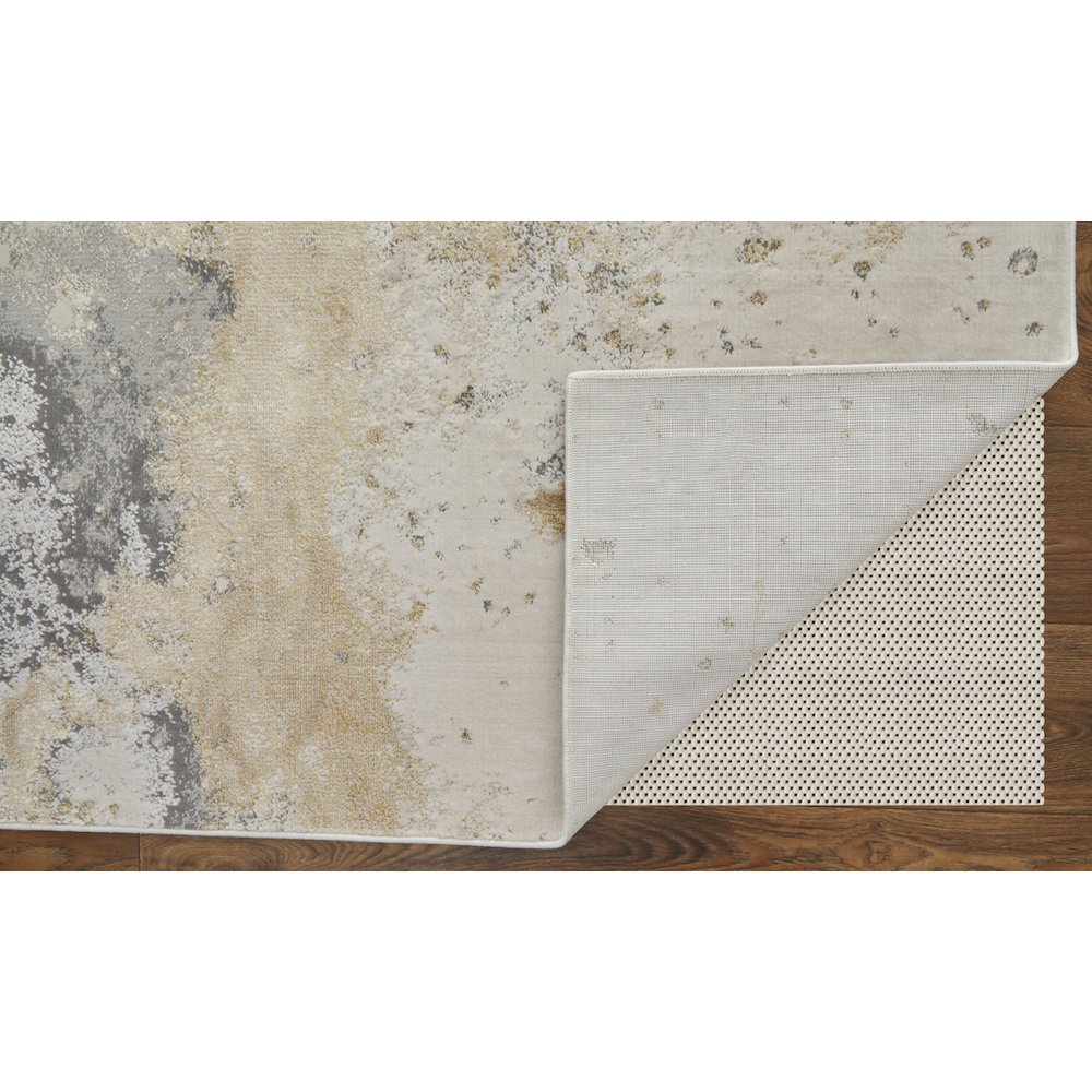 Astra Transitional Abstract, Gray/Gold/Ivory, 2'-10" x 7'-10" Runner. Picture 4