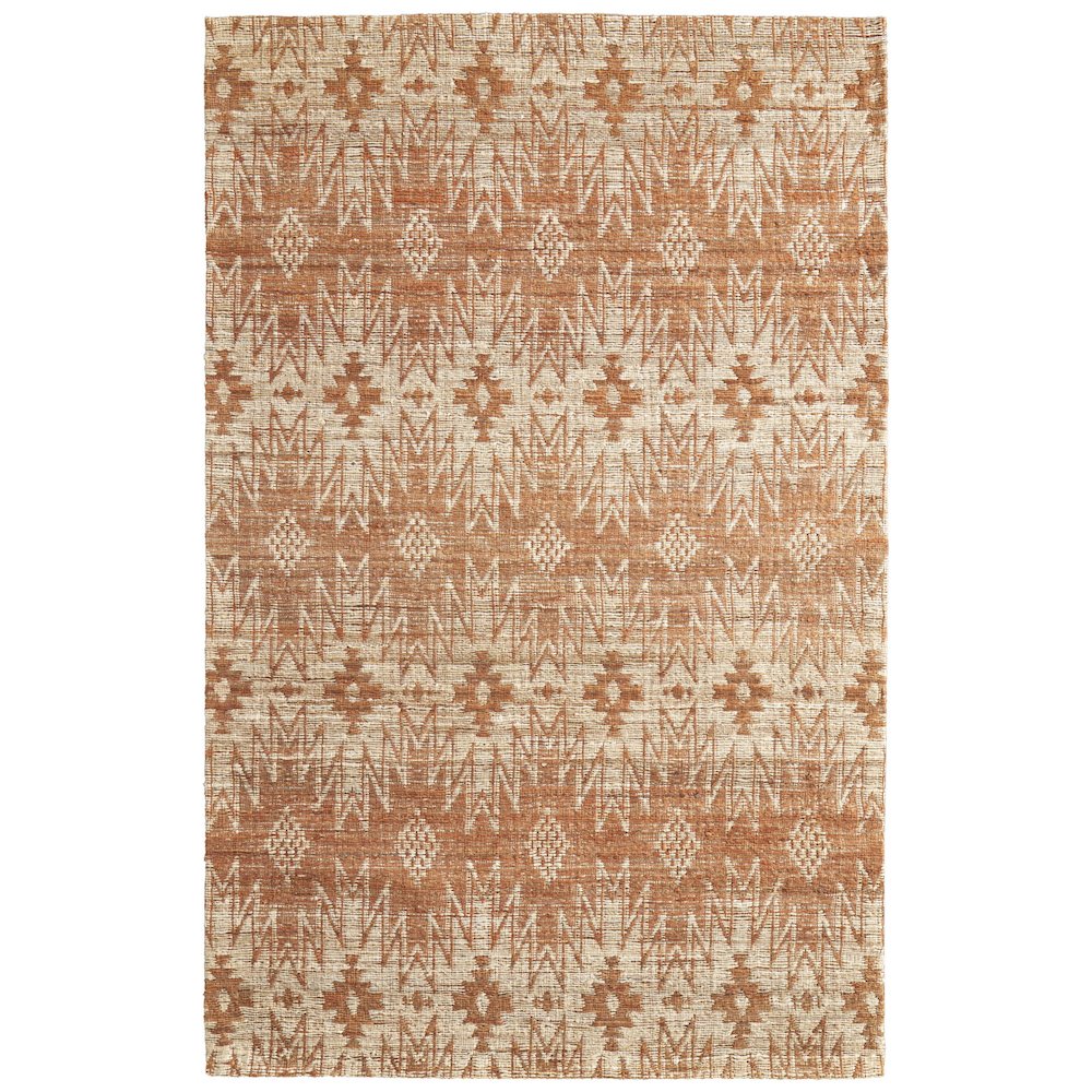 Lilliana Transitional Geometric, Orange/Ivory/Tan, 5' x 8' Area Rug. Picture 1