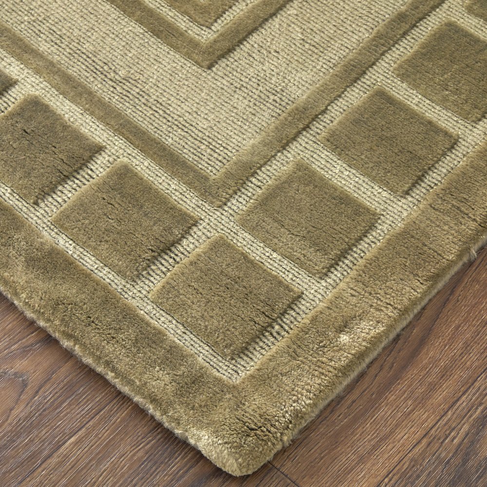 Channels Modern Geometric, Green, 7'-9" x 9'-9" Area Rug. Picture 3