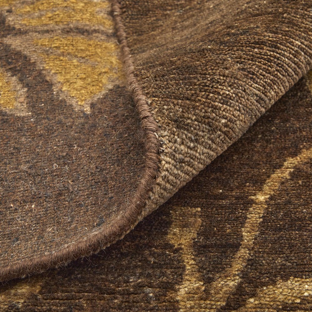 Cordonnet Transitional Floral & Botanical, Green/Gold, 9'-6" x 13'-6" Area Rug. Picture 7