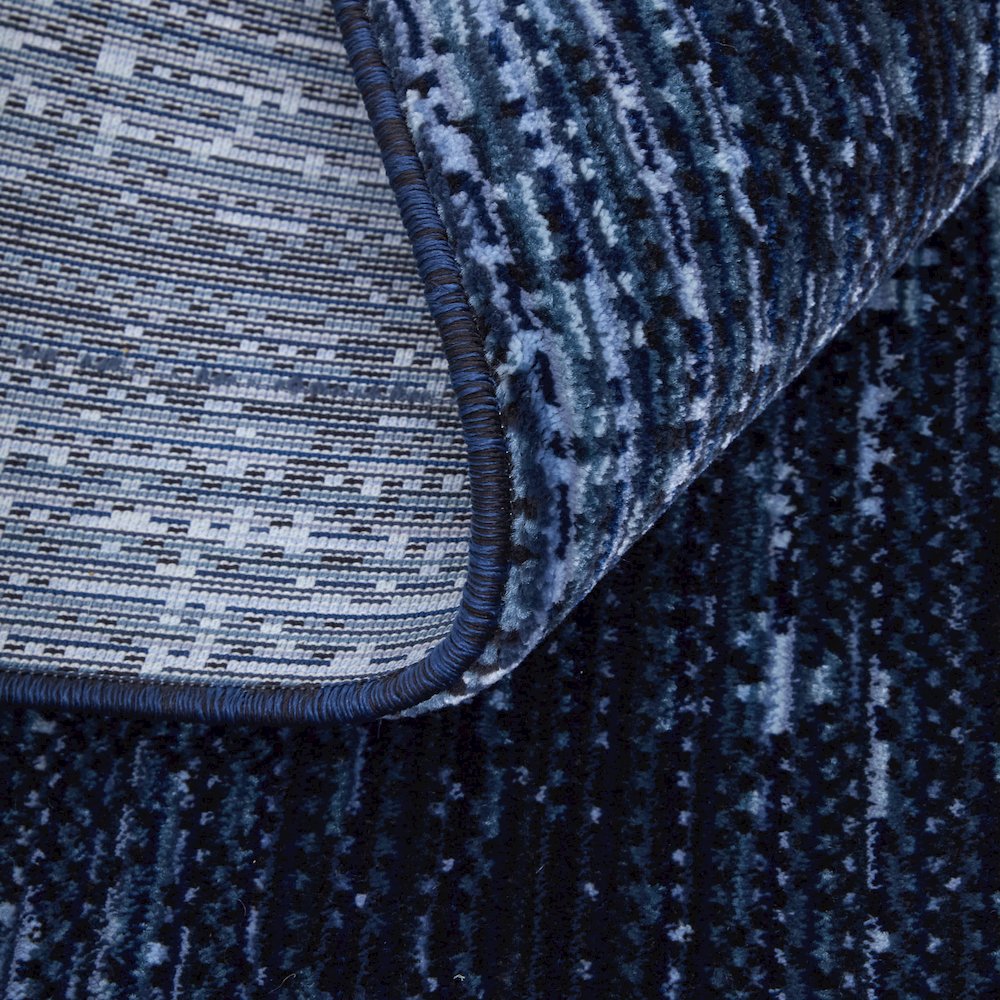 Deja Modern Solid, Blue/Black, 9'-0" x 12'-8" Area Rug. Picture 6