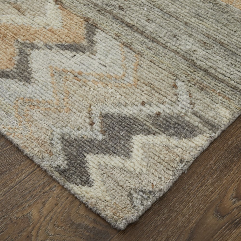 Kasbah Transitional Moroccan, Ivory/Gray/Orange, 5'-6" x 8'-6" Area Rug. Picture 3