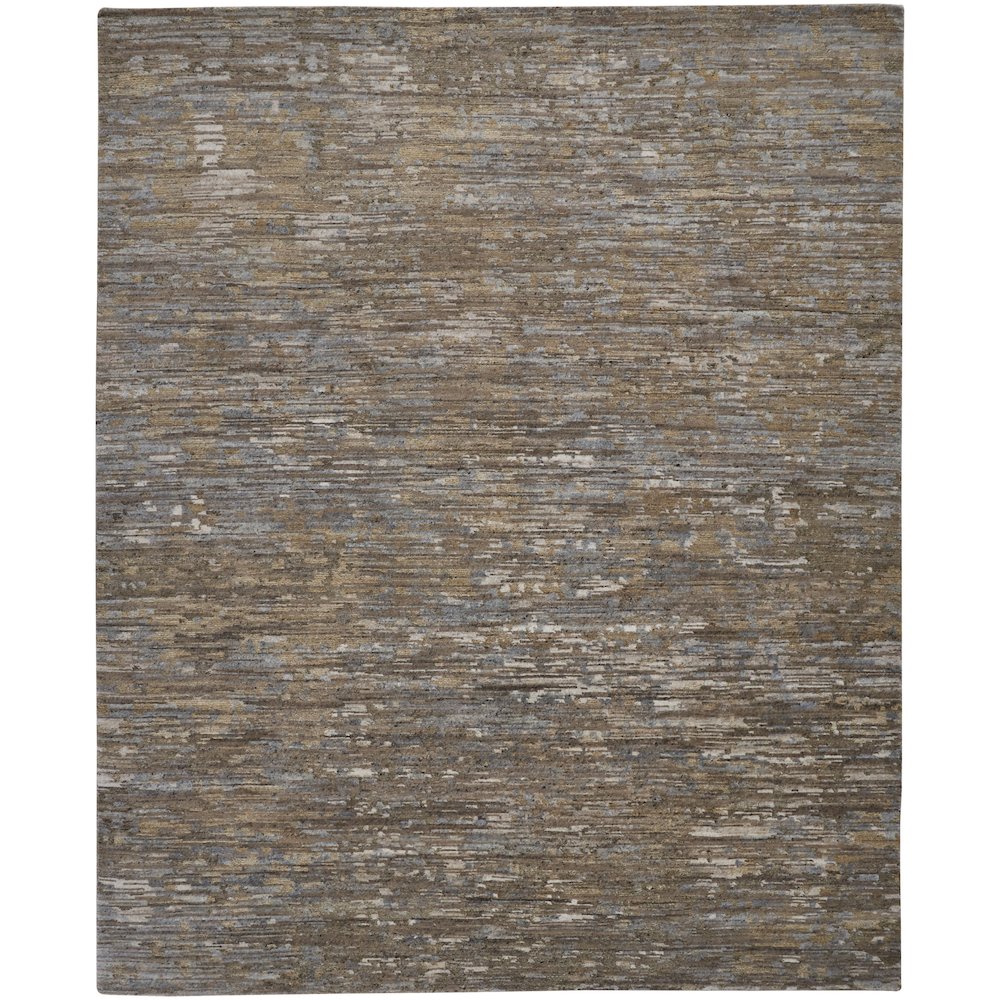 Conroe Modern Abstract, Brown/Gray, 9'-6" x 13'-6" Area Rug. Picture 1