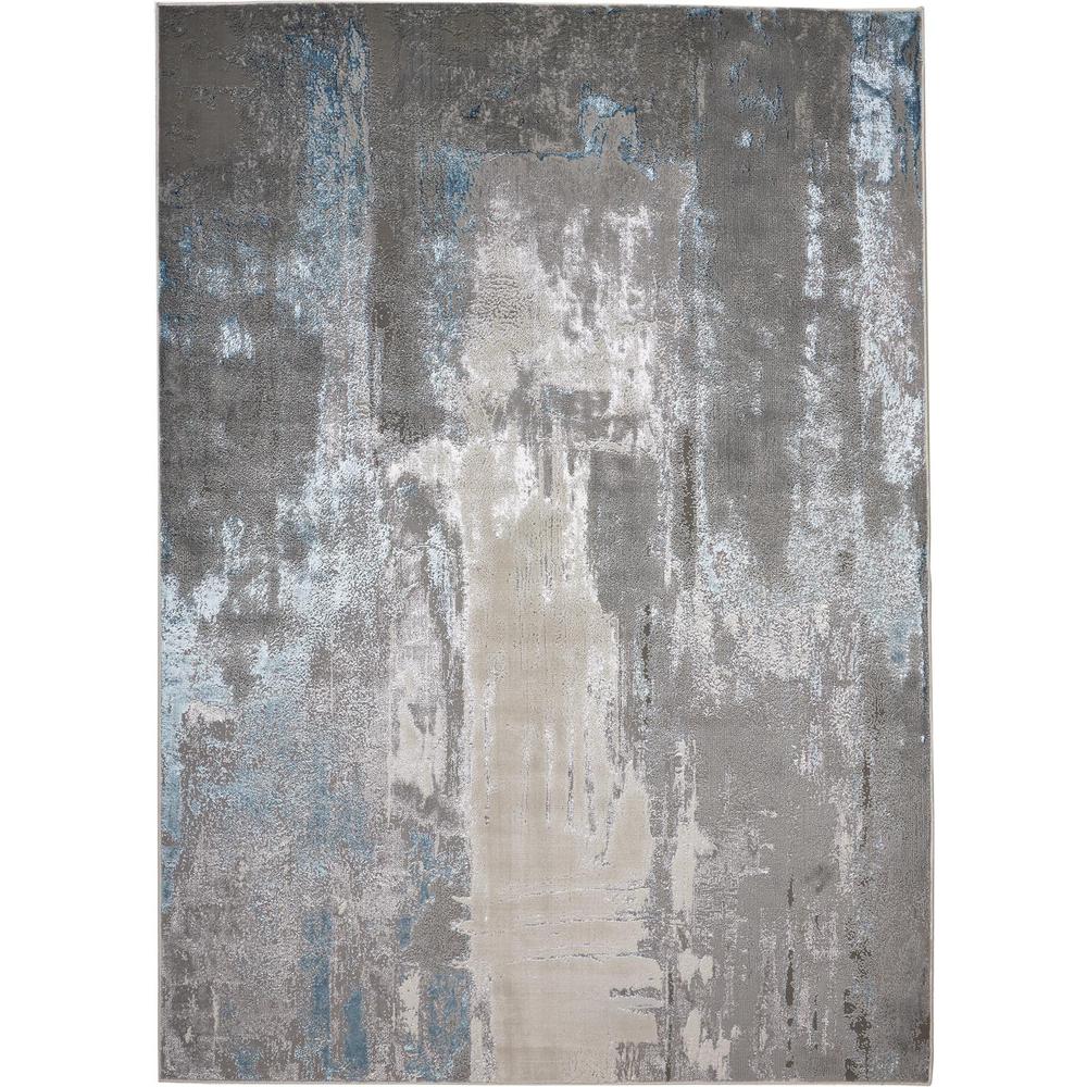 Azure Modern Metallic Watercolor, Teal/Silver/Beige, 1ft-8in x 2ft-10in, AZR3406FBGEBLUP18. Picture 1