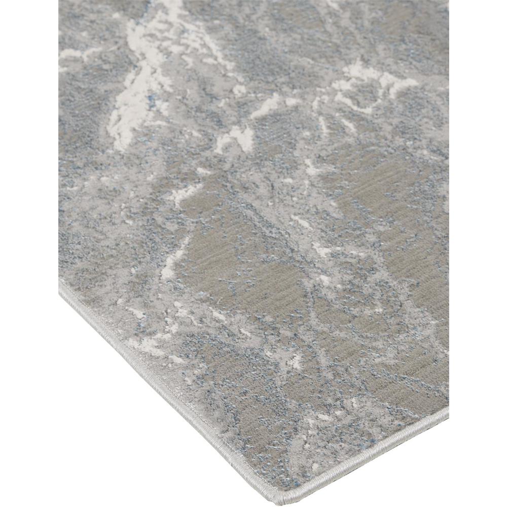 Azure Modern Metallic Marbled Area Runner, Silver/Beige, 2ft-10in x 7ft-10in, AZR3539FGRYBLUI71. Picture 3