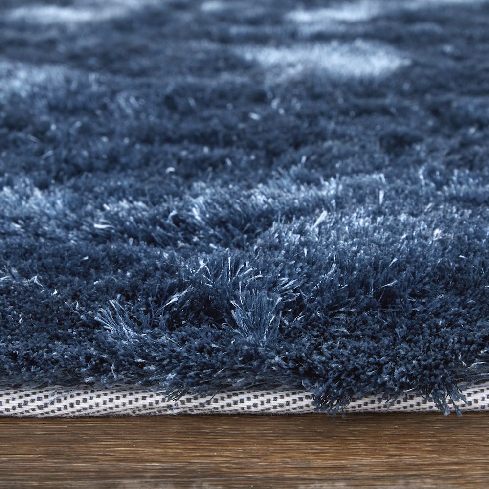 Indochine Modern Solid, Blue/Black, 3'-6" x 5'-6" Accent Rug. Picture 9