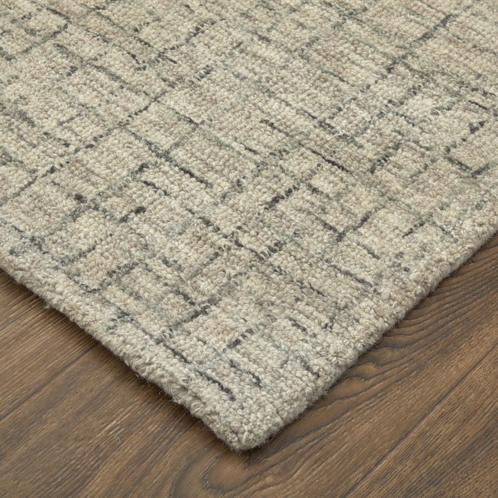 Belfort Transitional Solid, Ivory/Gray/Taupe, 10' x 14' Area Rug. Picture 4