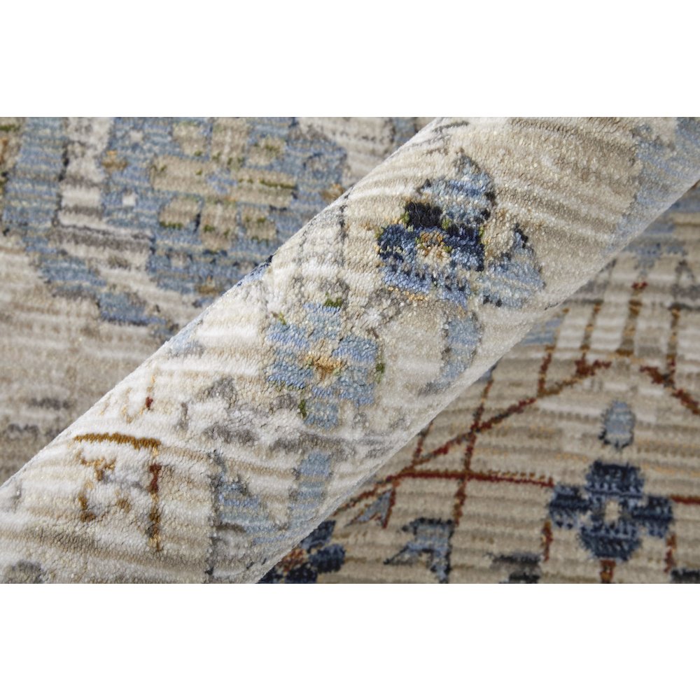 Melrose Traditional Floral & Botanical, Tan/Blue/Red, 5' x 7'-6" Area Rug. Picture 5