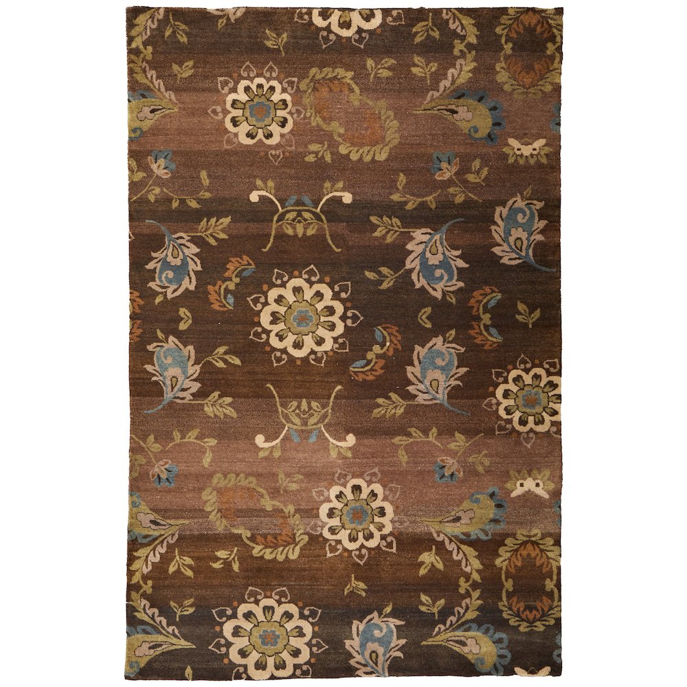 Amzad Transitional Floral & Botanical, Brown/Tan/Green, 8'-6" x 11'-6" Area Rug. Picture 1