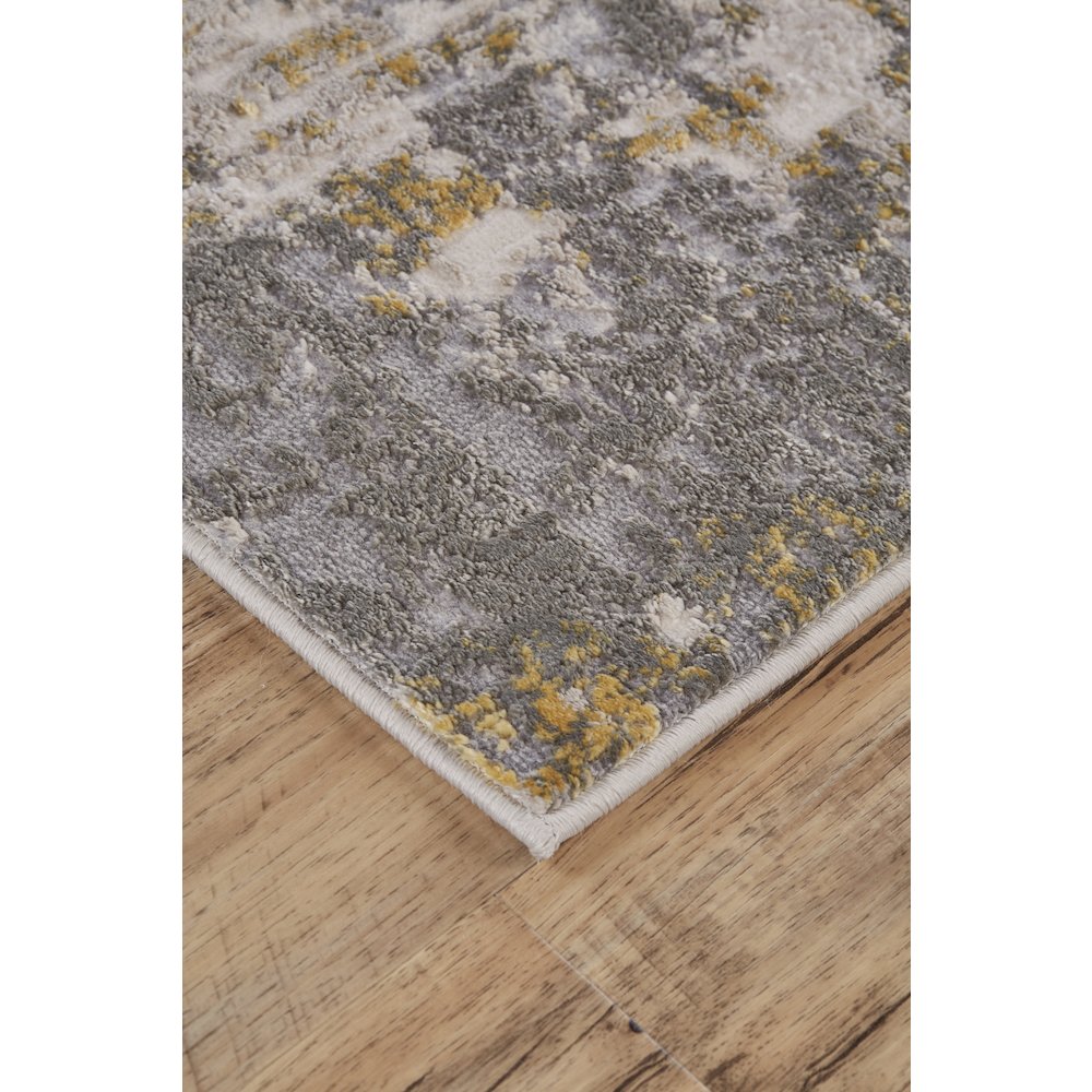 Waldor Modern Abstract, Gray/Gold, 6'-7" x 9'-6" Area Rug. Picture 3