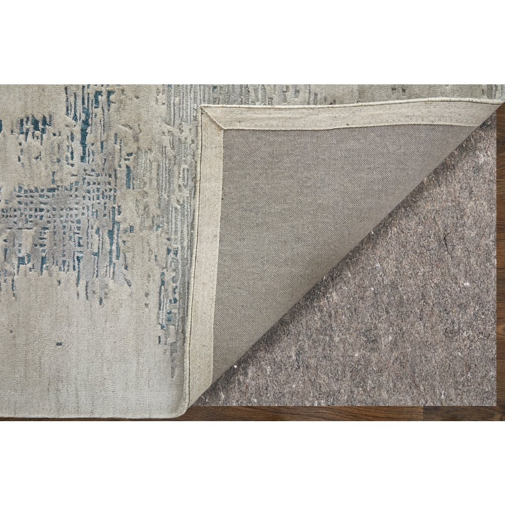 Zarah Modern Abstract, Gray/Taupe/Blue, 2' x 3' Accent Rug. Picture 4