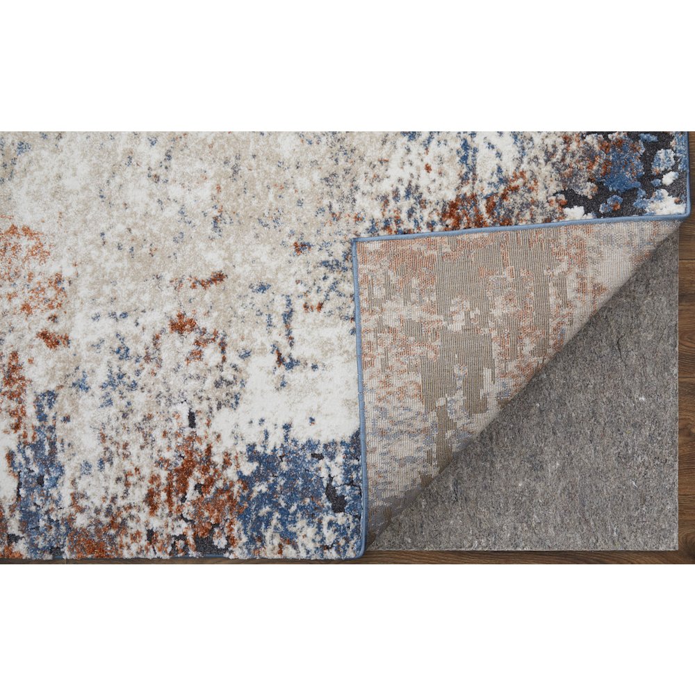 Gilmore Modern Distressed, Ivory/Blue/Taupe, 2'-6" x 8' Runner. Picture 4