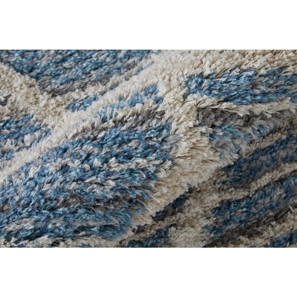 Mynka Transitional Diamond, Blue/Ivory, 7'-11" x 10' Area Rug. Picture 5