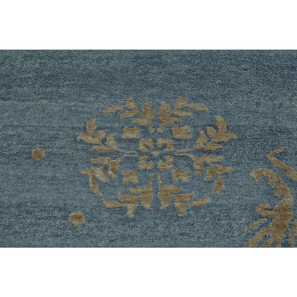 Qing Transitional Stripes, Blue/Green/Tan, 5'-6" x 8'-6" Area Rug. Picture 3