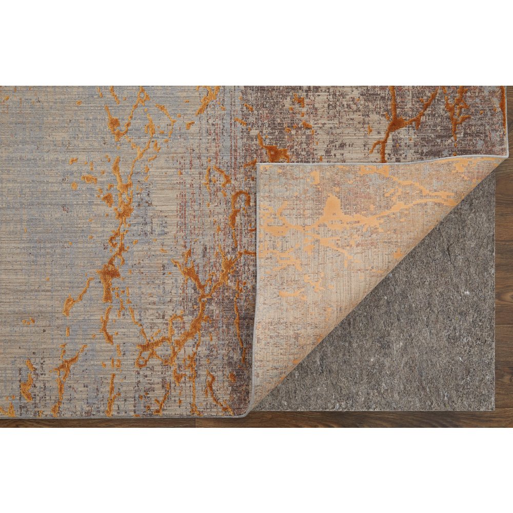 Pryor Modern Abstract, Gold/Brown/Gray, 6'-7" x 9'-6" Area Rug. Picture 4