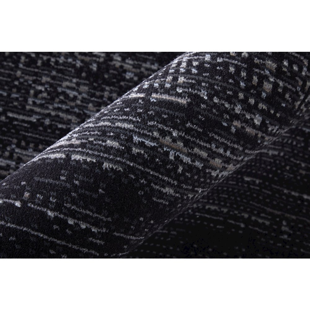 Deja Modern Solid, Black/Silver/Gray, 7'-10" x 10'-3" Area Rug. Picture 4