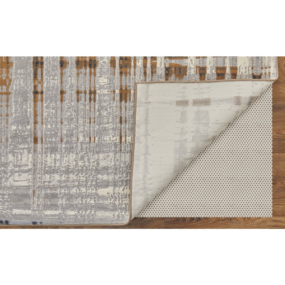 Clio Modern Abstract, Blue/Orange/Gray, 7'-9" x 10' Area Rug. Picture 4