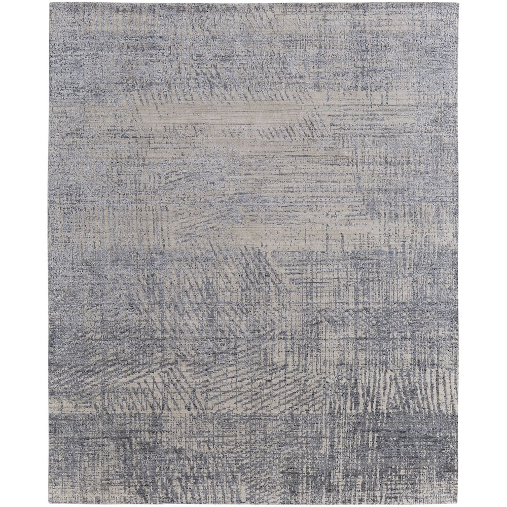 Eastfield Modern Abstract, Blue/Ivory/Gray, 8' x 10' Area Rug. Picture 1