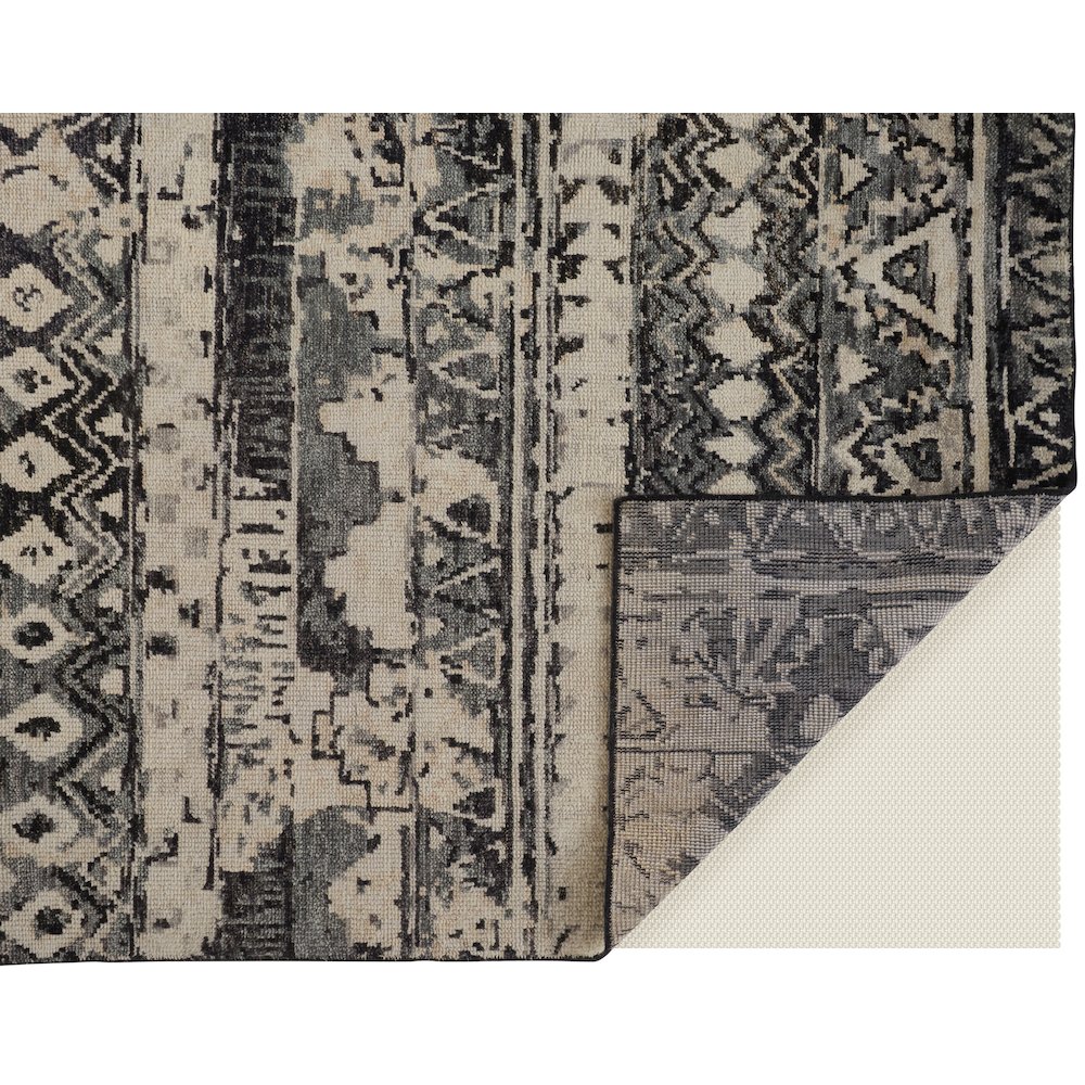 Palomar Transitional Geometric, Ivory/Gray/Black, 7'-9" x 9'-9" Area Rug. Picture 4