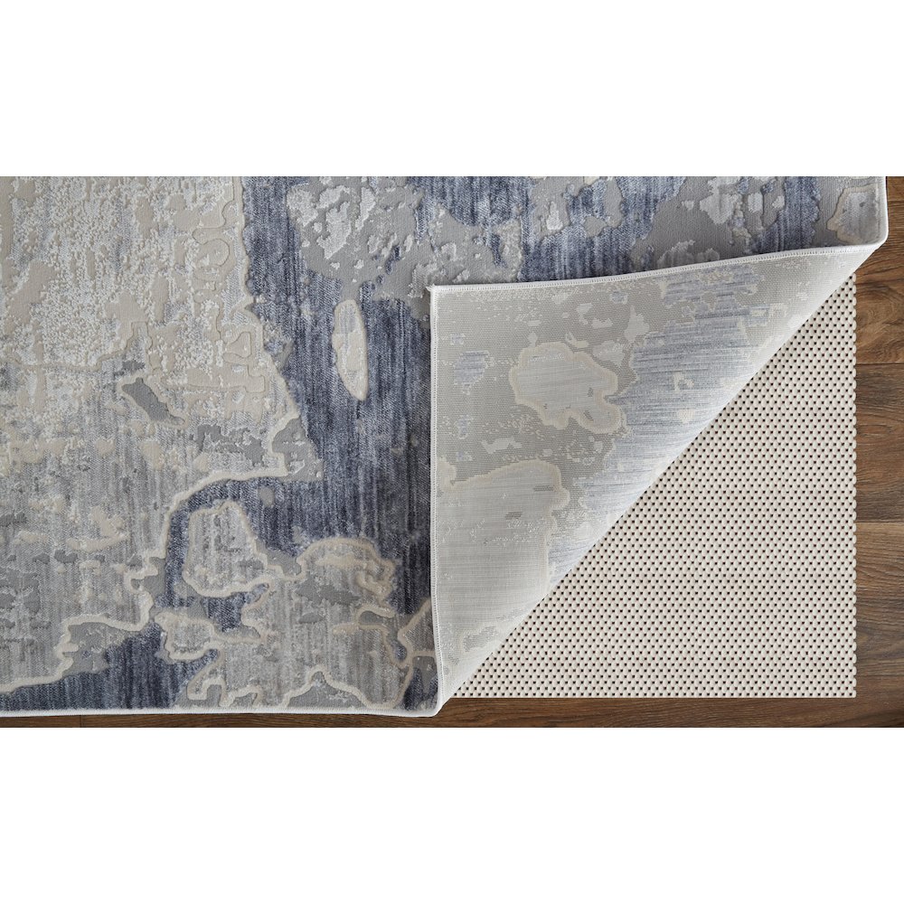 Laina Transitional Abstract, Ivory/Blue, 4' x 6' Accent Rug. Picture 4