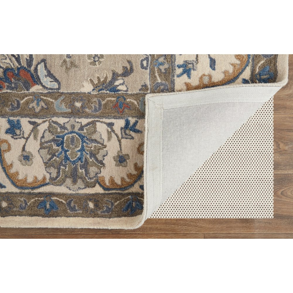 Rylan Transitional Oriental, Taupe/Ivory/Blue, 8' x 10' Area Rug. Picture 4