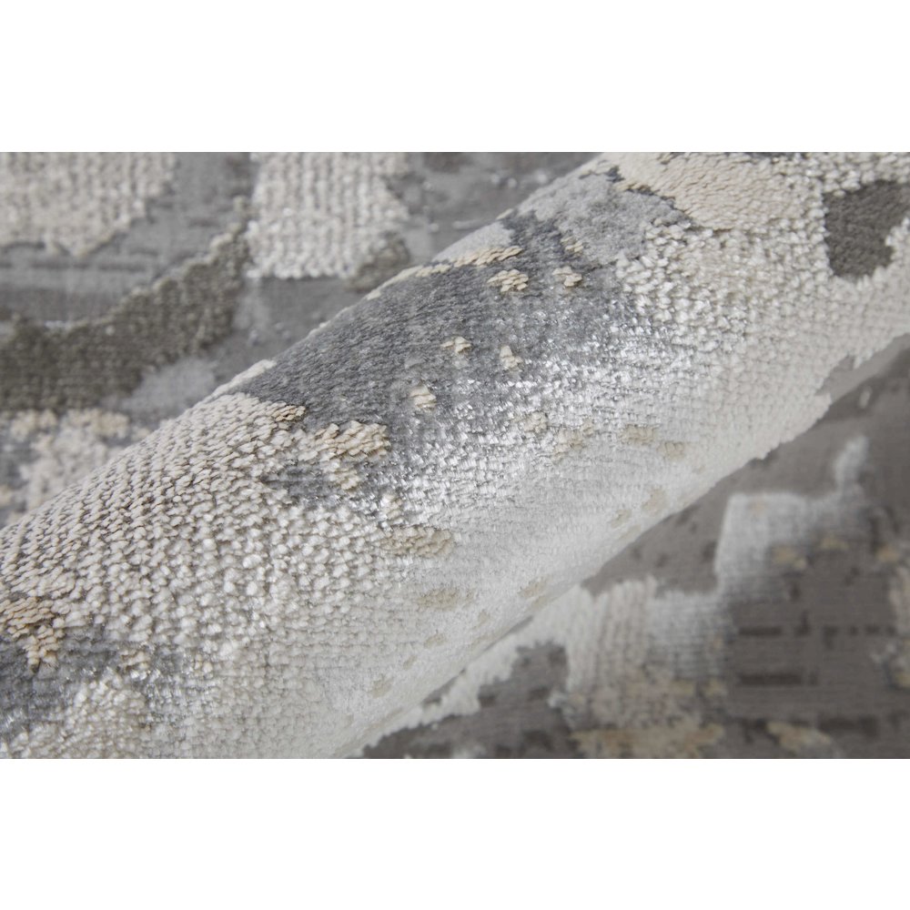 Micah Modern Abstract, Silver/Gray/White, 13' x 20' Area Rug. Picture 5