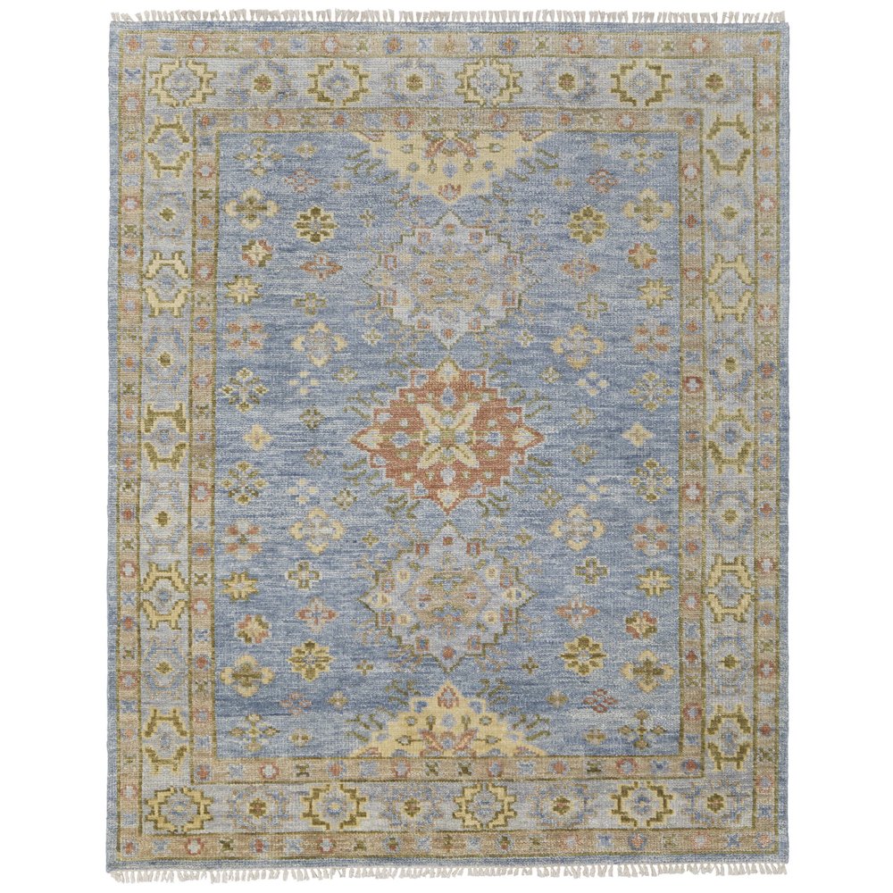 Fillmore Transitional Diamond, Blue/Green/Yellow, 8' x 10' Area Rug. Picture 1