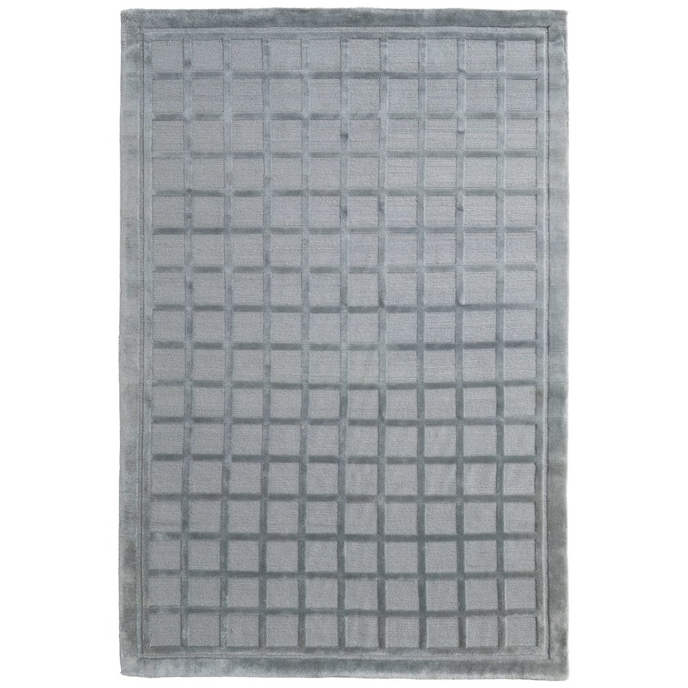 Channels Modern Geometric, Gray/Blue, 5'-6" x 8'-6" Area Rug. Picture 1